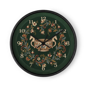 Norwegian Rosemaling - Horse Head Kjenge on Green