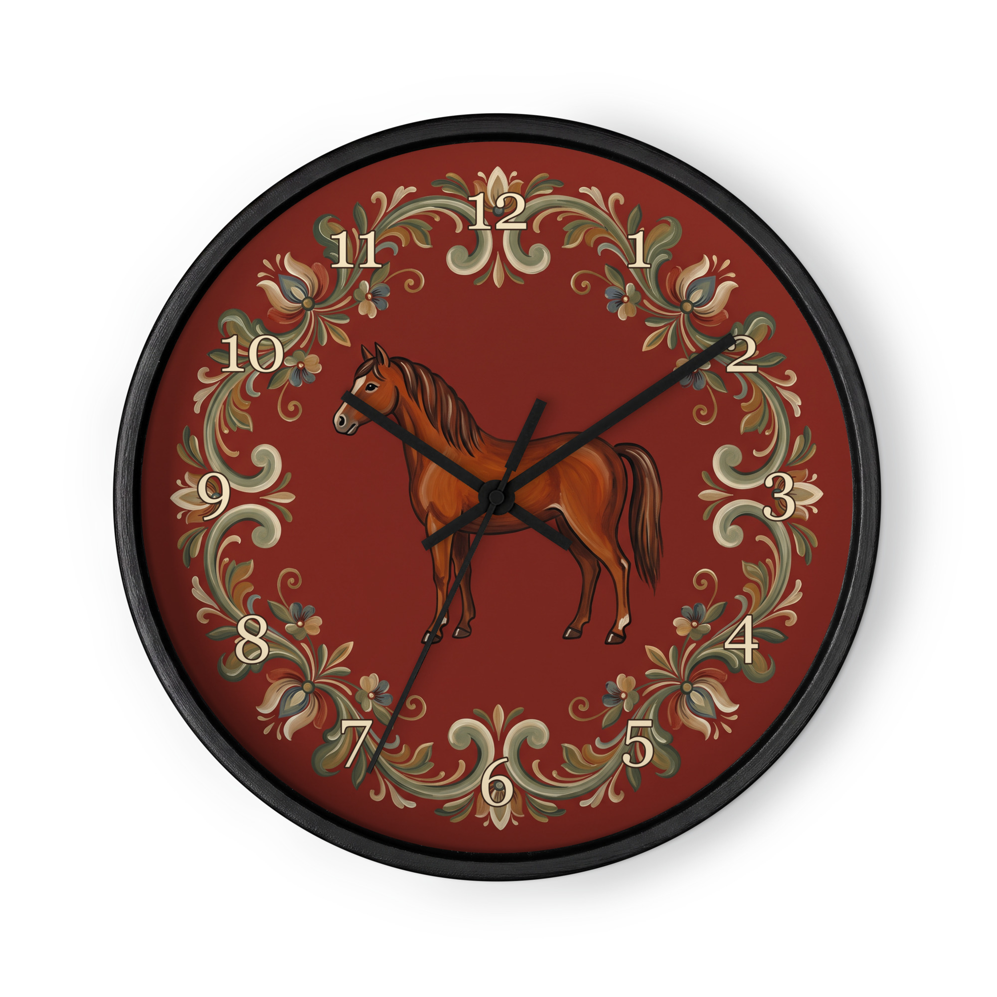 Norsk rosemaling - Kastanjebrun hest