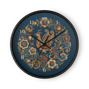 Norwegian Rosemaling - Fantasy Bird on Blue