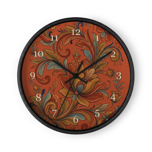 Norwegian Rosemaling - Orange and Blue Floral Scrolls