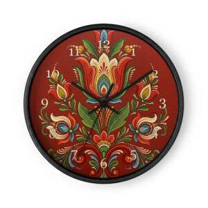 Norwegian Rosemaling - Red Tulip Floral Wall Art