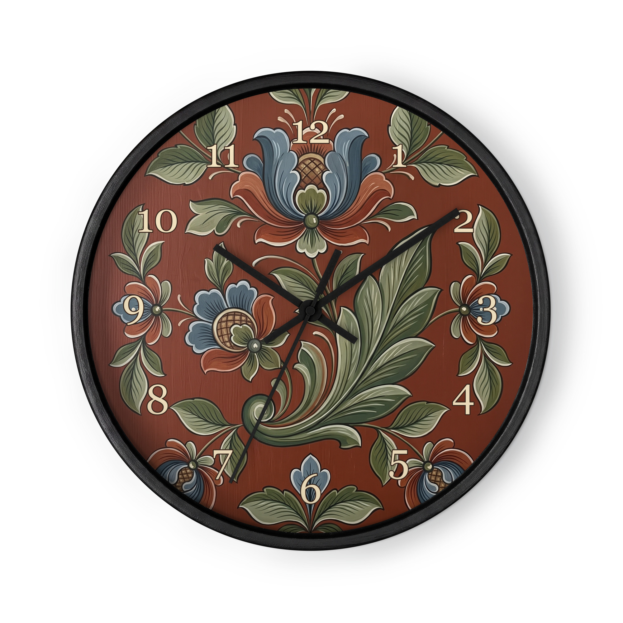 Norsk rosemaling - Blå blomster og grønne blader