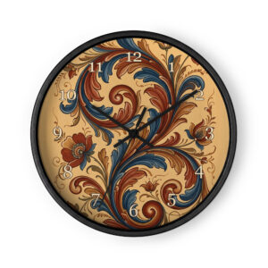 Norwegian Rosemaling - Sweeping Blue and Red Scrolls