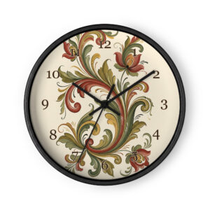 Norwegian Rosemaling - Cream Red and Green Folk Art