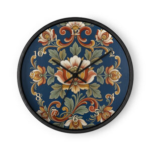 Setesdal Rosemaling - Dark Blue Floral Folk Art