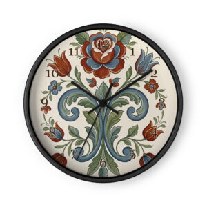 Ryfylke Rosemaling - Cream Red and Blue Flowers