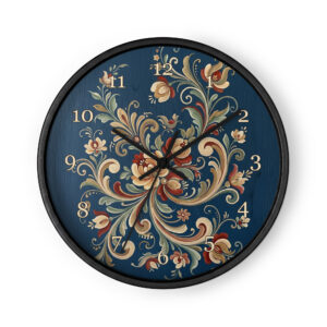 Norwegian Rosemaling - Blue and Cream Floral Folk Art