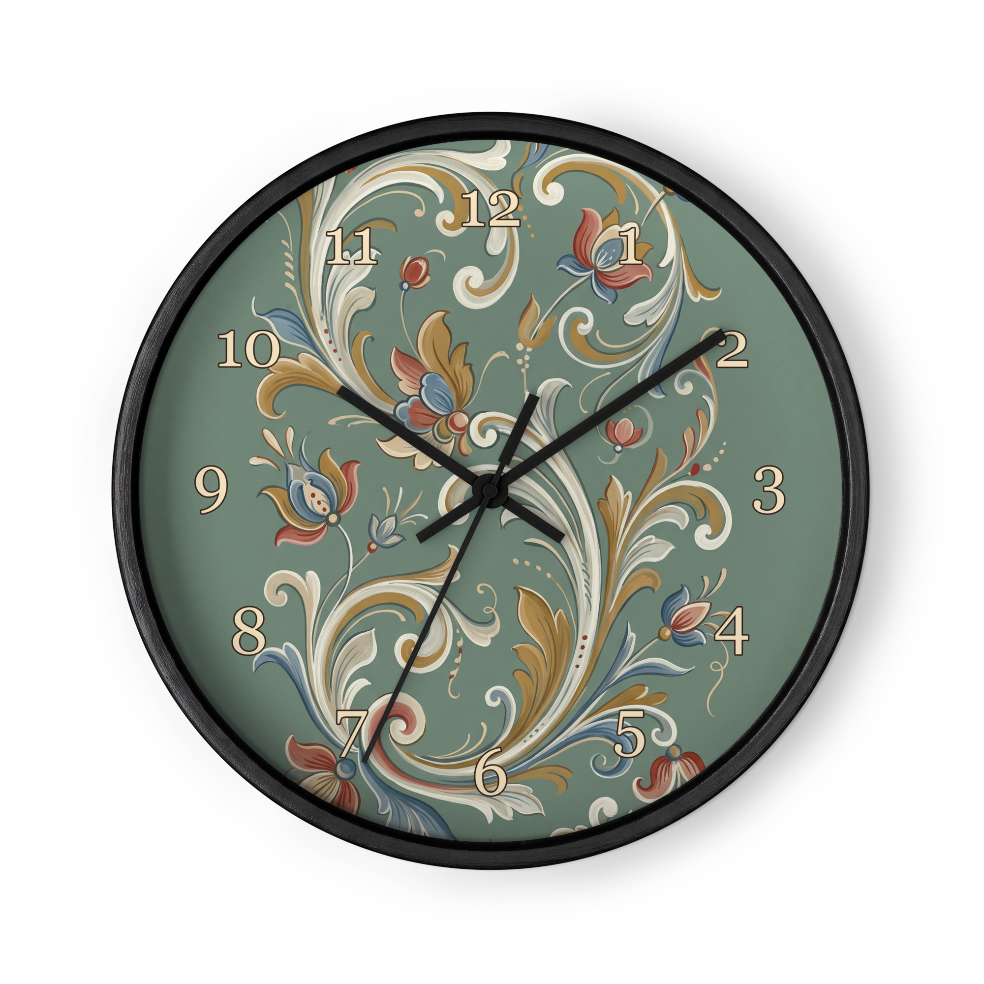 Norsk rosemaling – salviegrønn blomsterdekor
