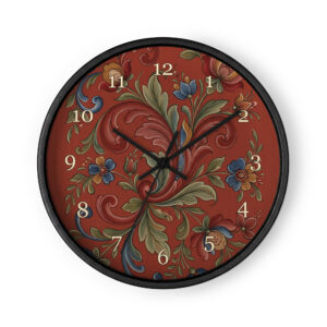 Telemark Rosemaling - Red Floral Norwegian Folk Art