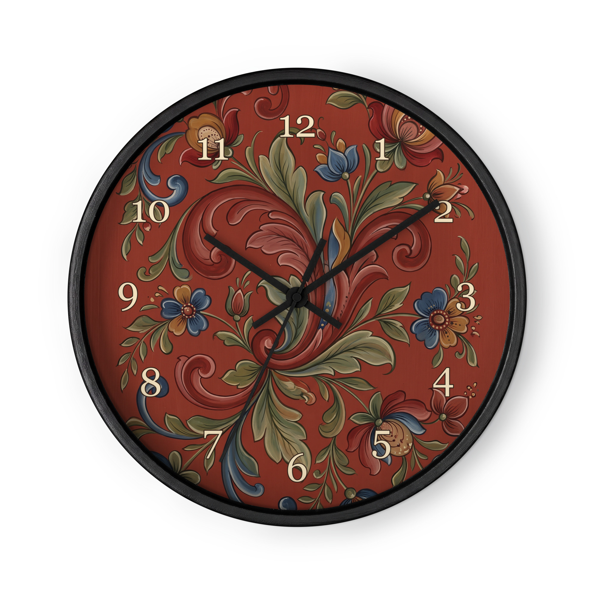 Telemark-rosemaling – røde blomstermotiver