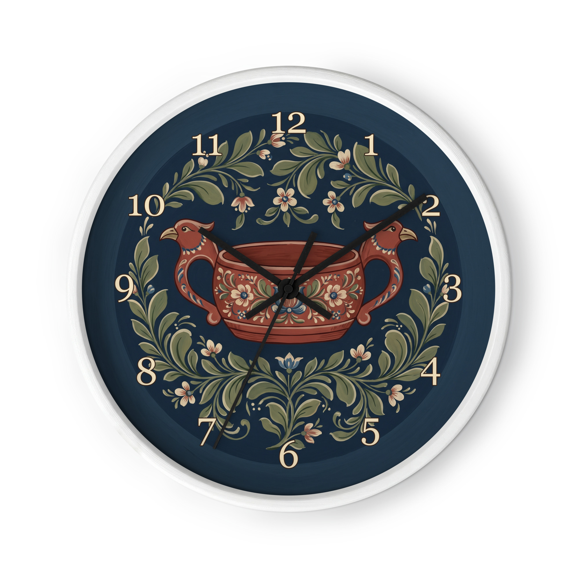 Norsk rosemaling - Malt fuglehode-kjenge - Bilde 2
