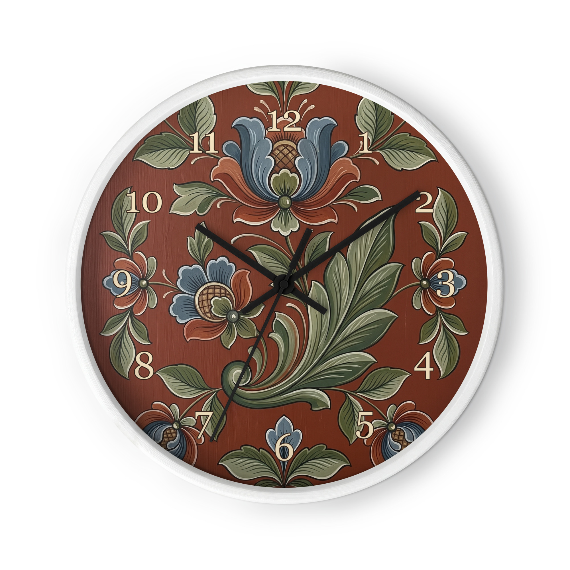 Norsk rosemaling - Blå blomster og grønne blader - Bilde 2