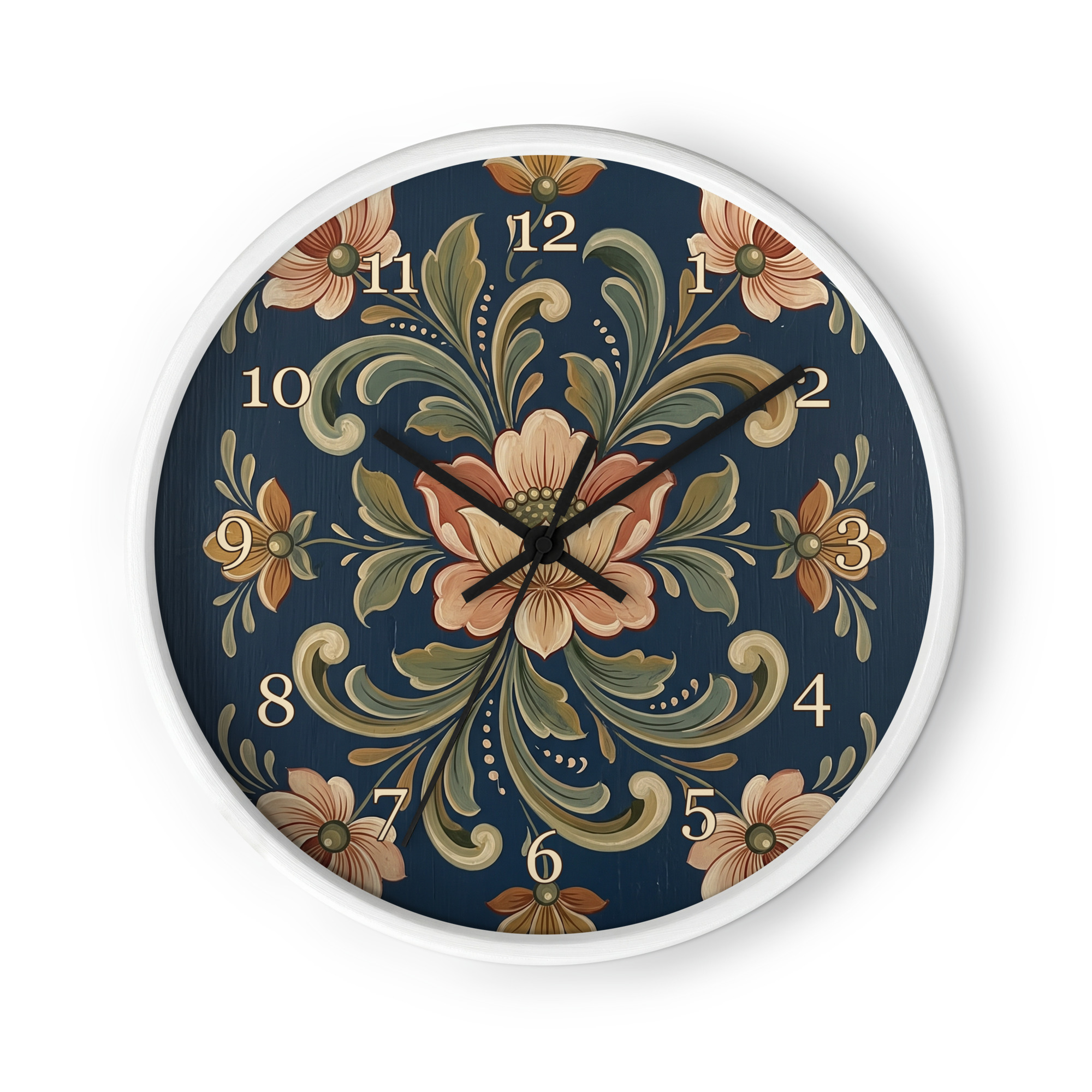 Norsk rosemaling - Vest-Agder-stil, mørkeblå - Bilde 2
