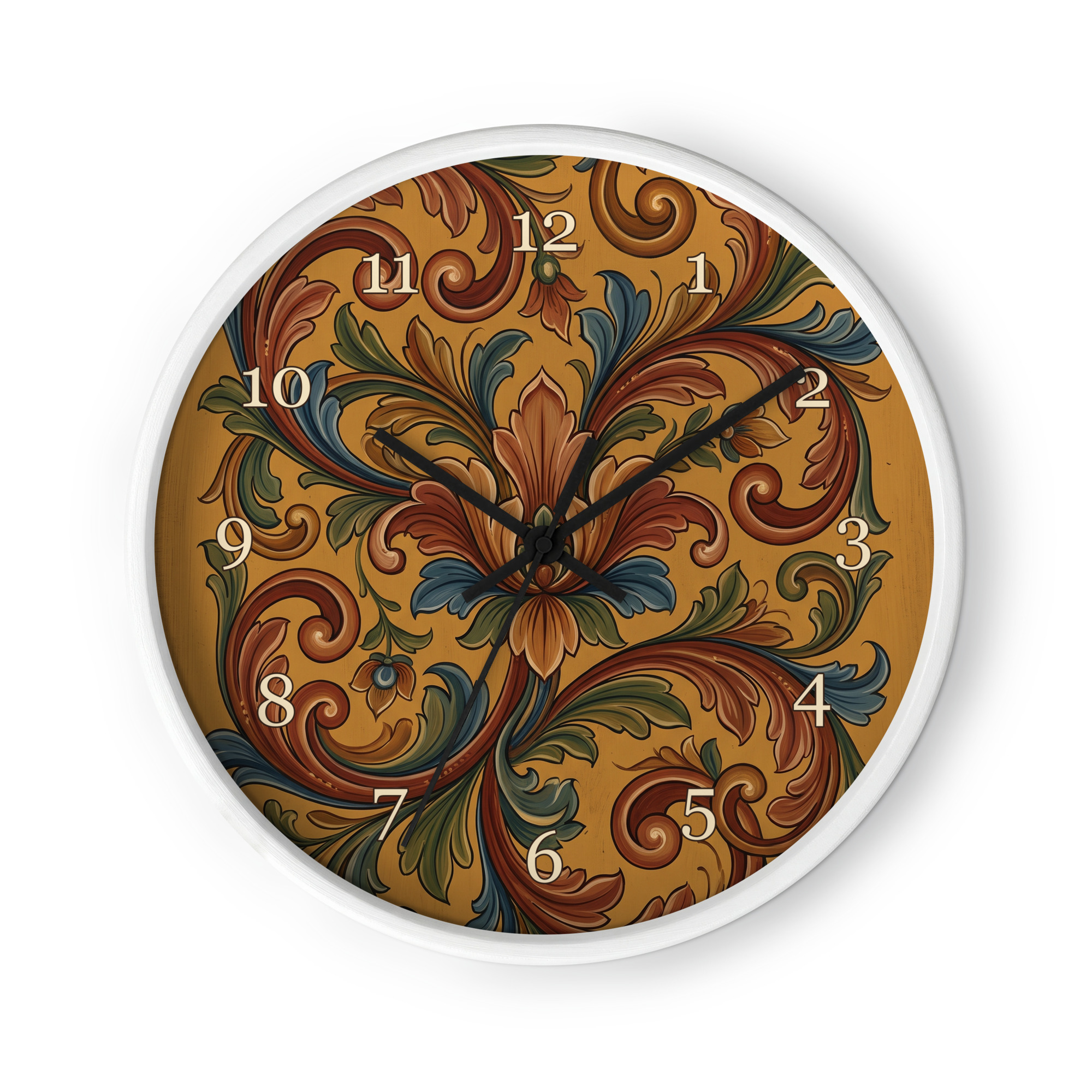 Gudbrandsdalsrosemaling – okerfargede blomsterranker - Bilde 2