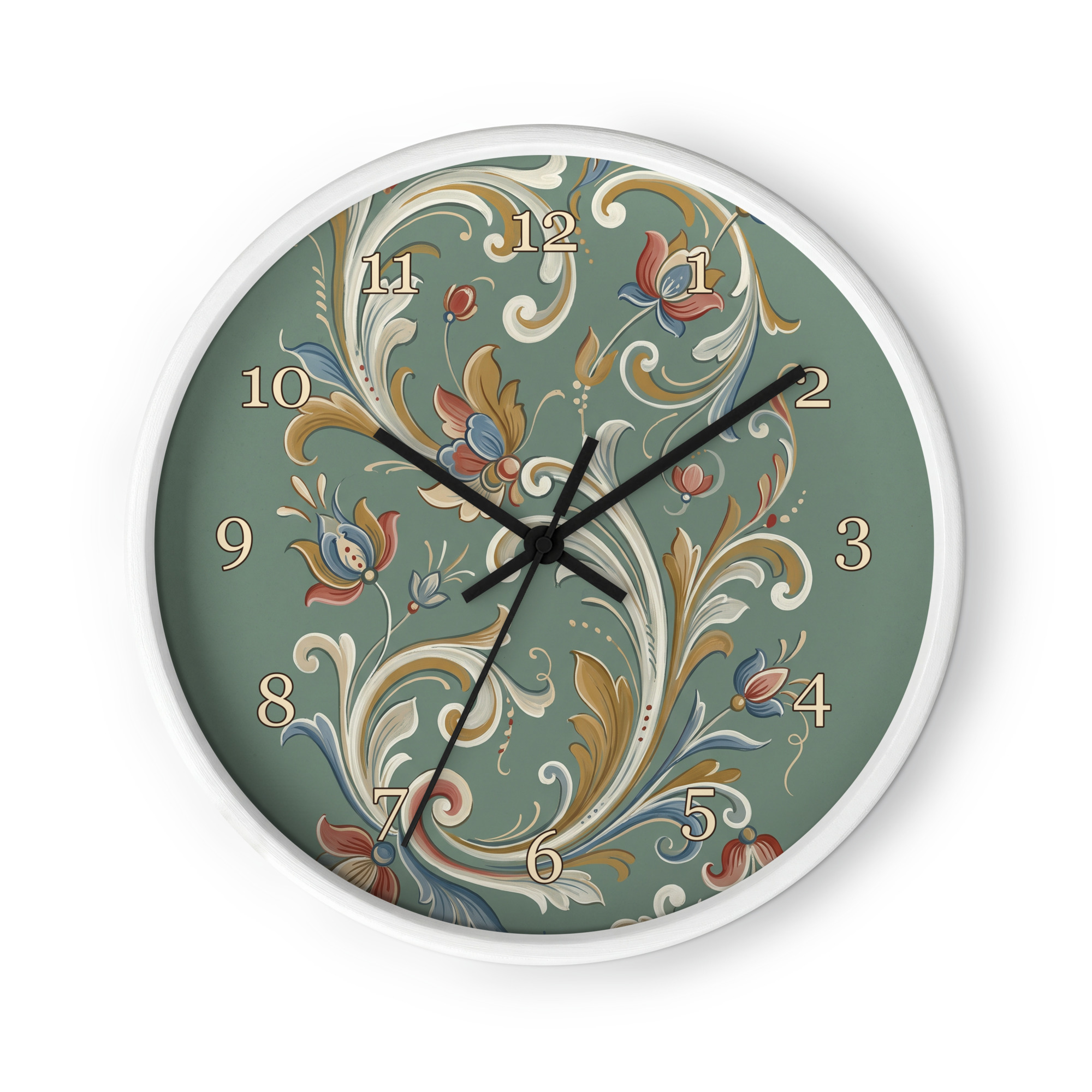 Norsk rosemaling – salviegrønn blomsterdekor - Bilde 2