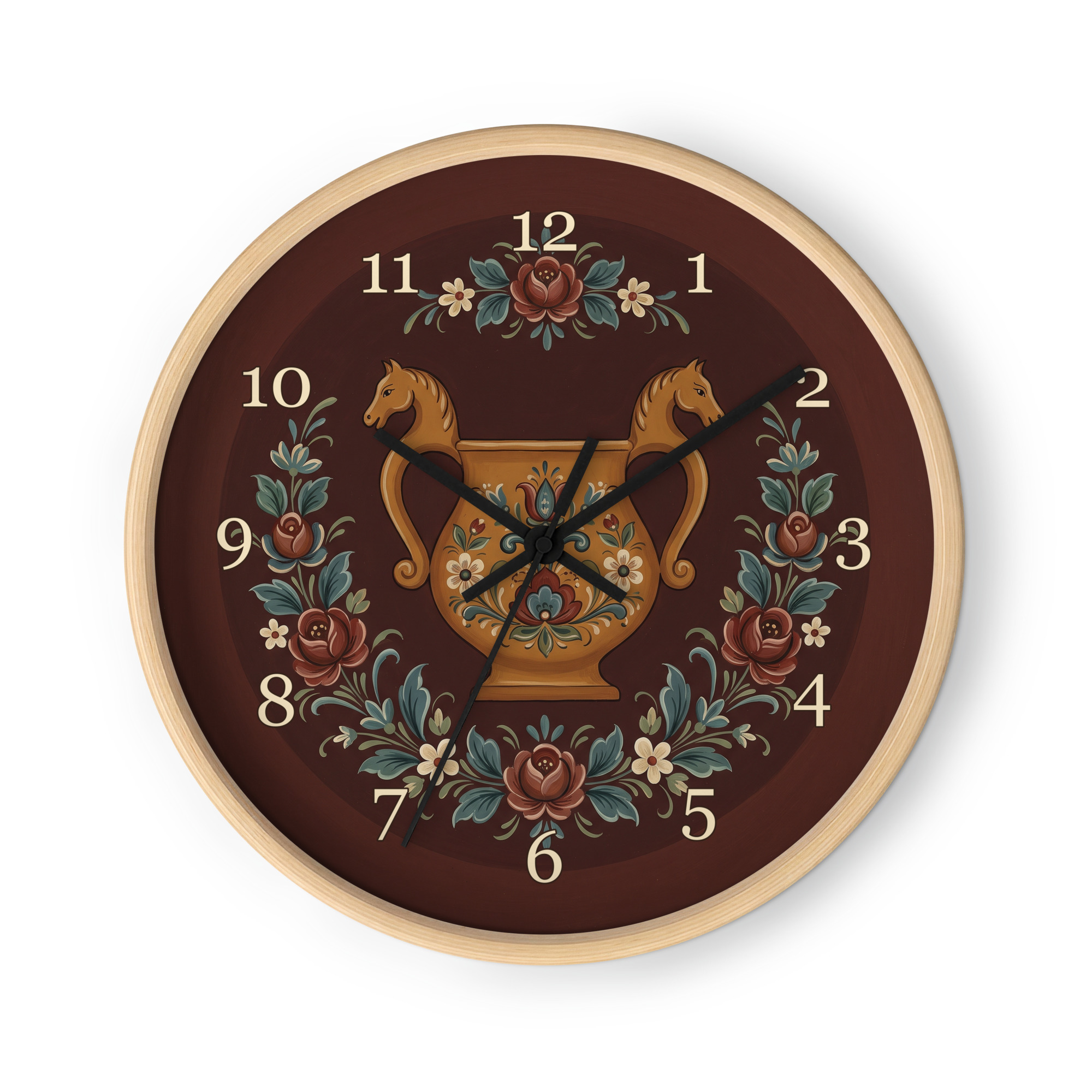 Norsk rosemaling - Dekorativ hestehode-kjenge - Bilde 3