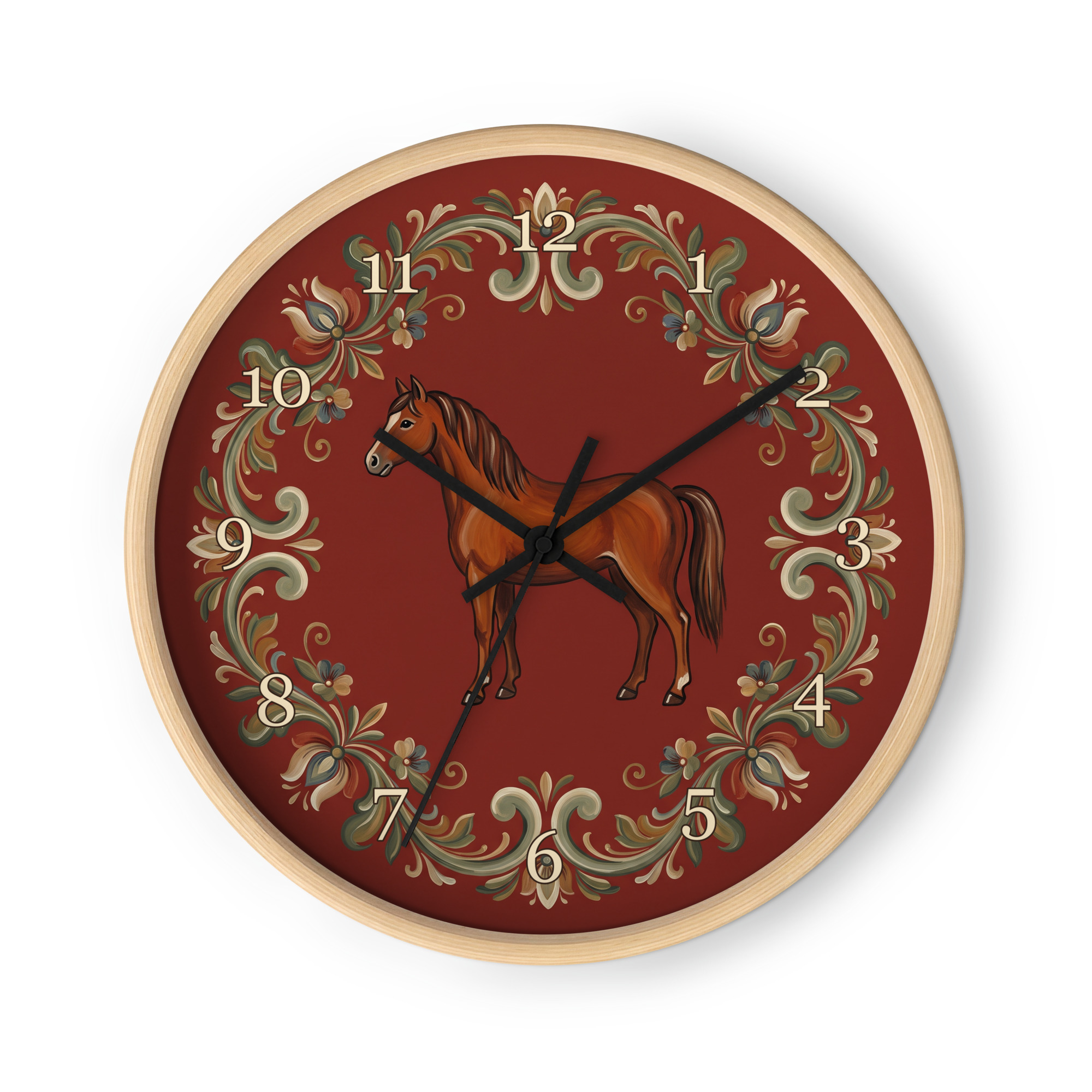 Norsk rosemaling - Kastanjebrun hest - Bilde 3