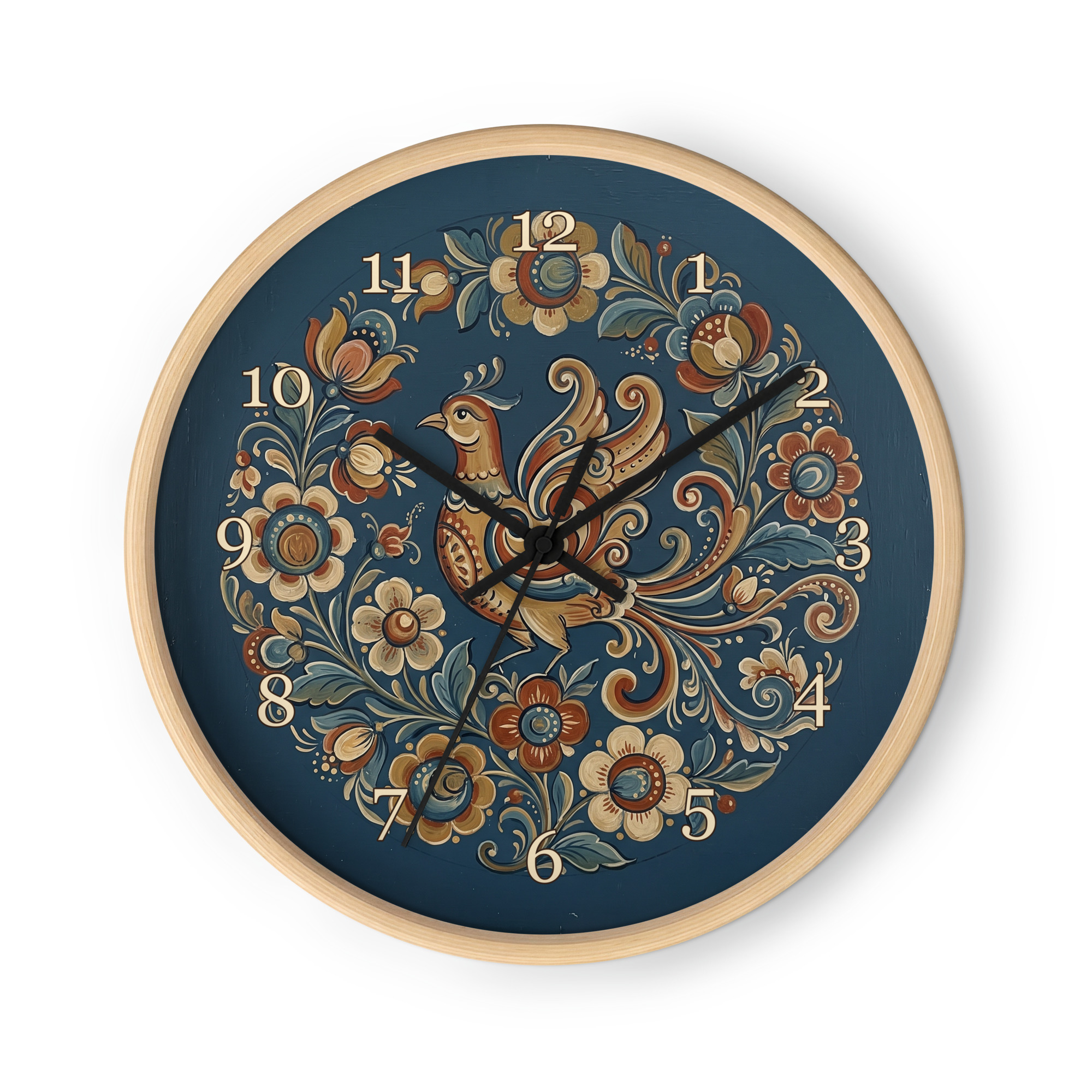 Norsk rosemaling - Fantasifugl på blå bunn - Bilde 3