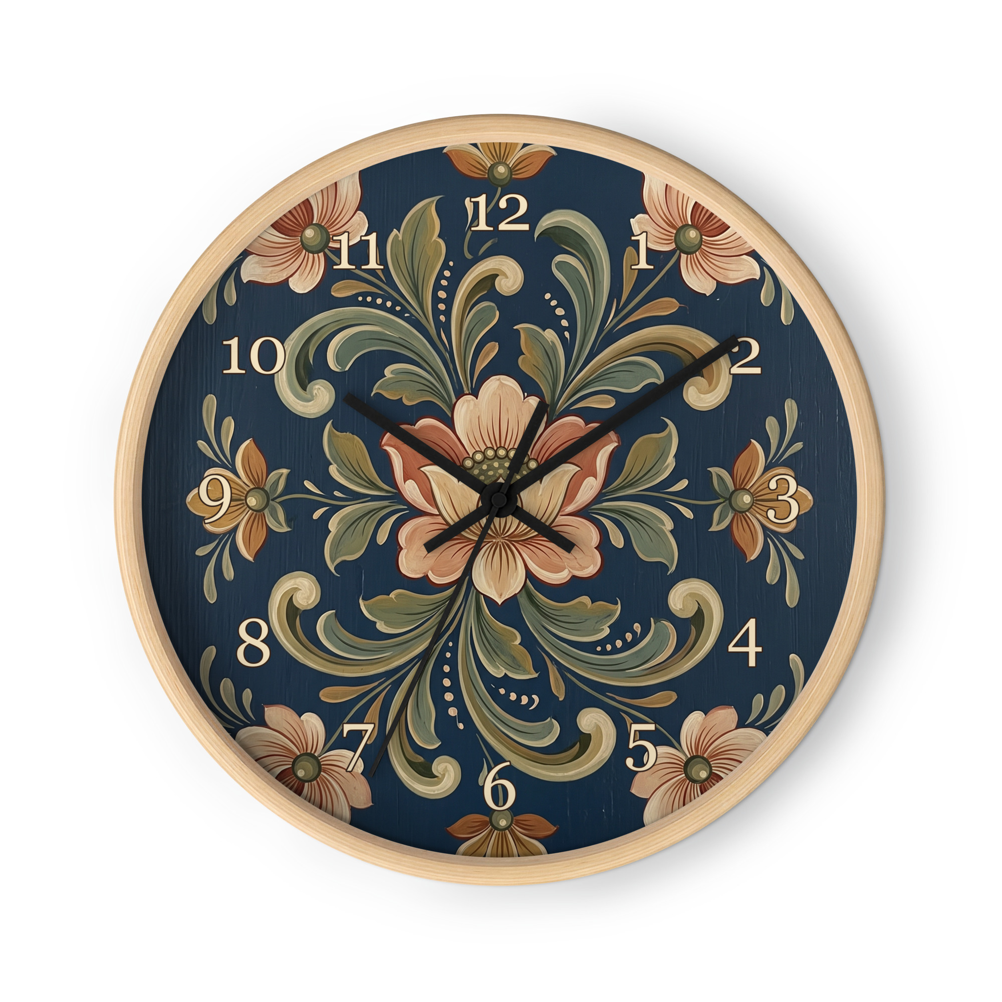 Norsk rosemaling - Vest-Agder-stil, mørkeblå - Bilde 3