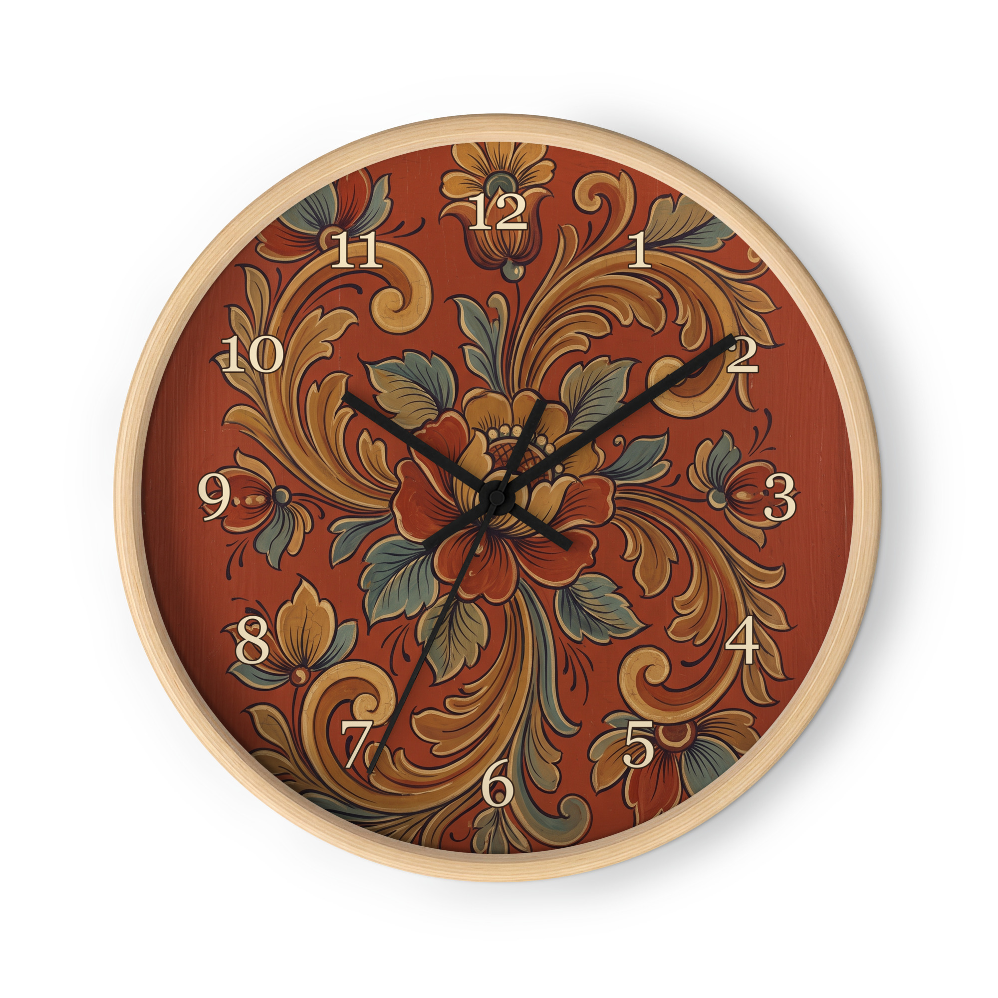 Norsk rosemaling - Numedal-stil, rødt oker - Bilde 3