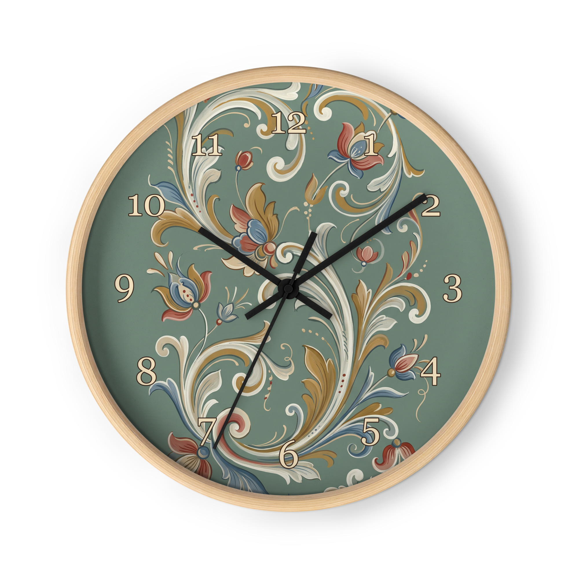 Norsk rosemaling – salviegrønn blomsterdekor - Bilde 3