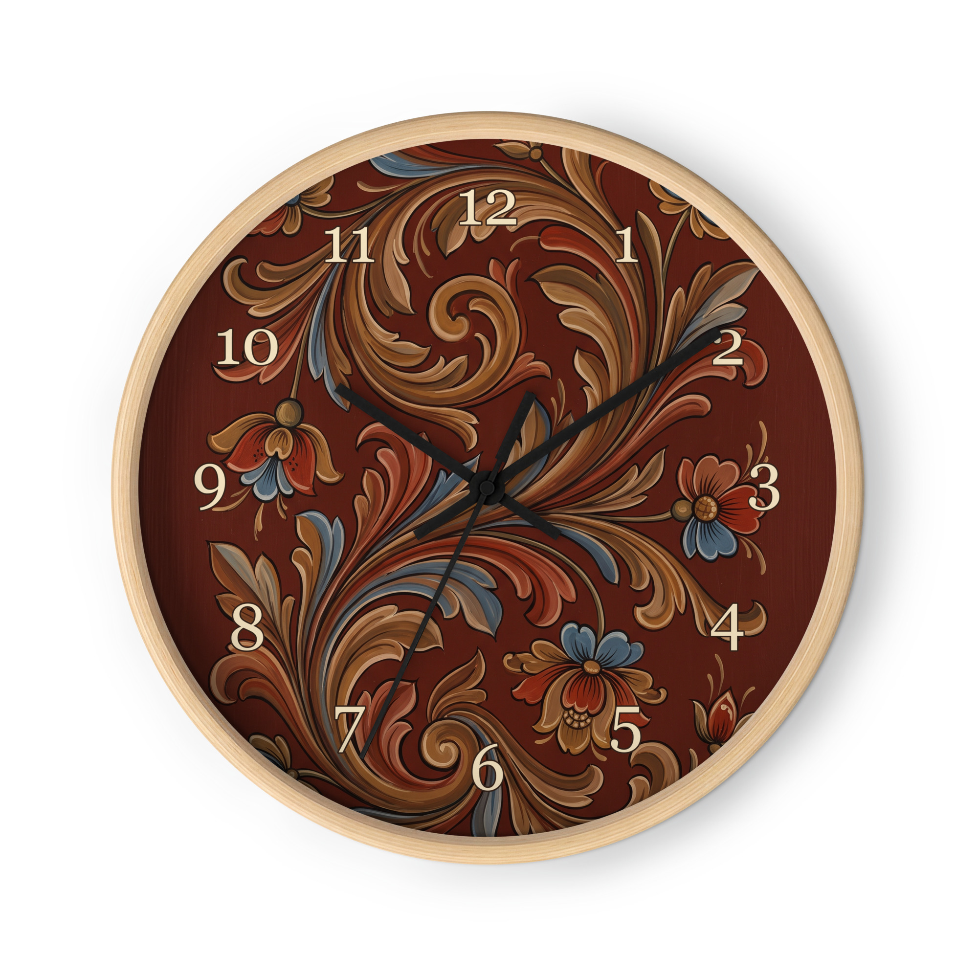 Norsk rosemaling – røde og blå blomstermotiver - Bilde 3
