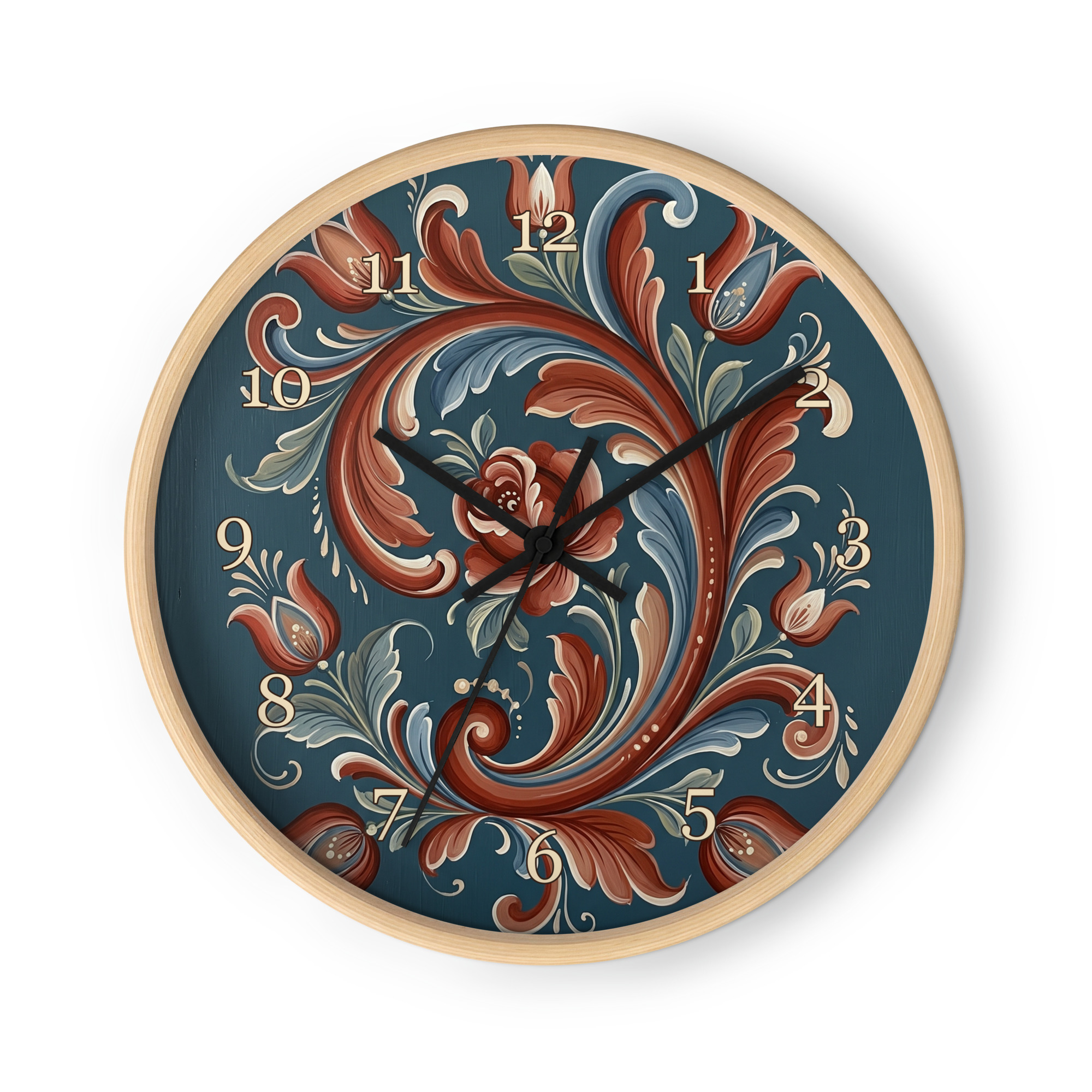 Telemark-rosemaling – blå og rød norsk folkekunst - Bilde 3